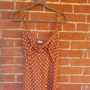 Anthropologie faithful polka dots midi dress